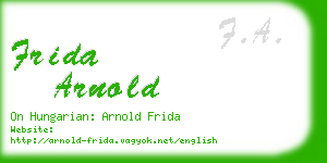 frida arnold business card